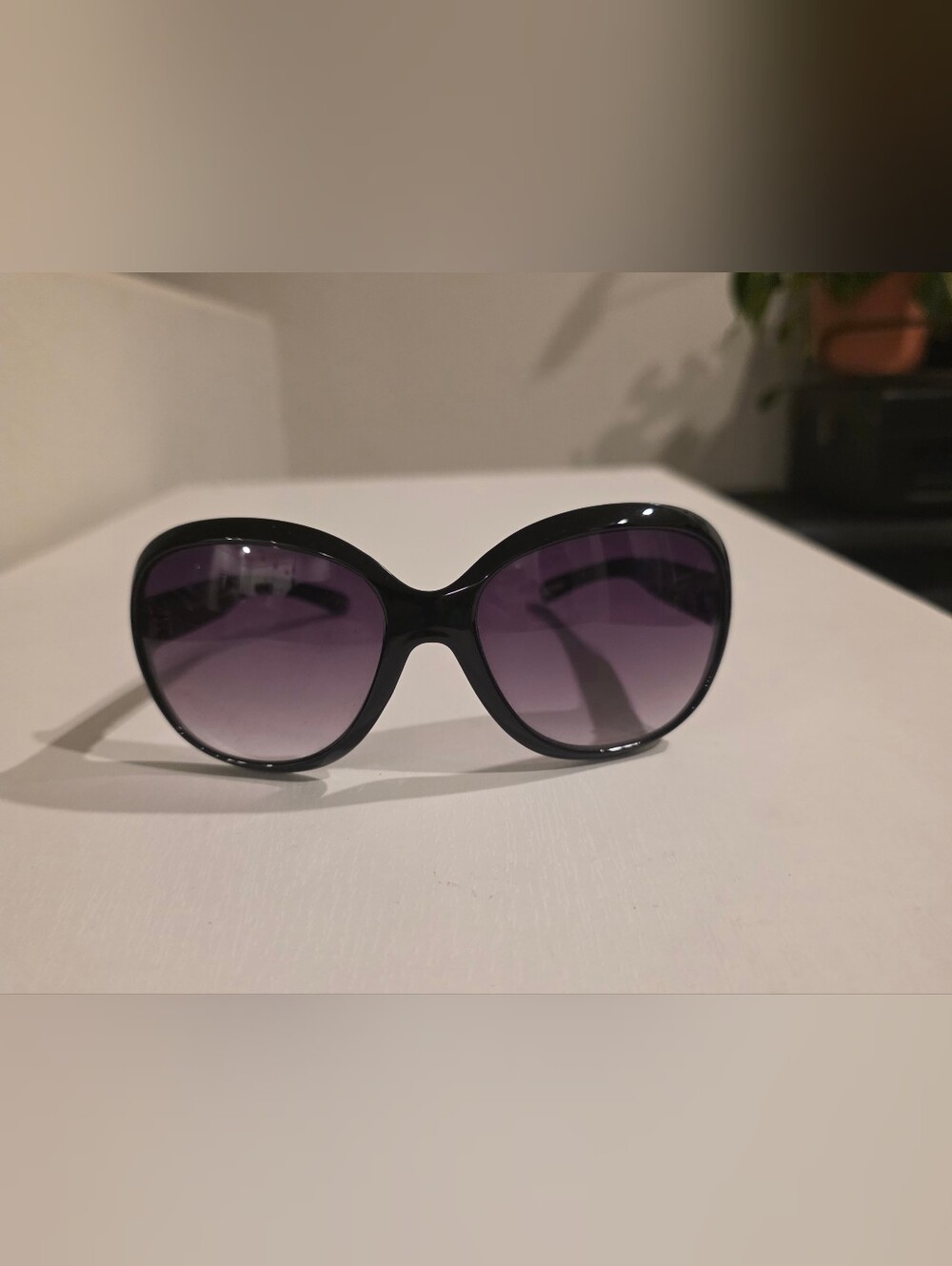Ted Baker London Black Frame Sunglasses with Purple Gradient Lenses